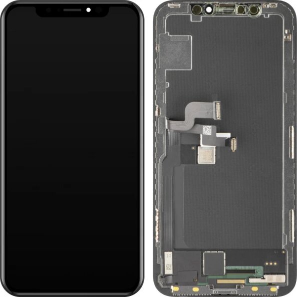 Display cu Touchscreen MP compatibil cu Apple iPhone X, cu Rama, Versiune Soft OLED FHD, Negru 