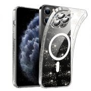 Husa MagSafe pentru Apple iPhone 11 Pro, Techsuit, SparkleSkin, Transparenta