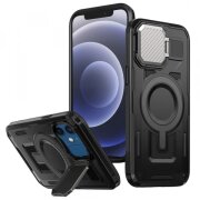 Husa MagSafe pentru Apple iPhone 12 / 12 Pro, Techsuit, CamVault, Neagra