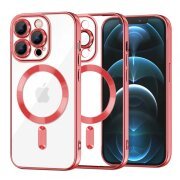 Husa MagSafe pentru Apple iPhone 12 Pro Max, Techsuit, Luxury Crystal, Rosie