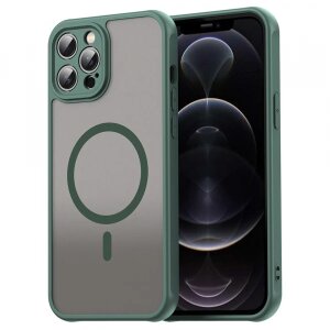 Husa MagSafe pentru Apple iPhone 12 Pro, Techsuit, HaloFrost II, Verde