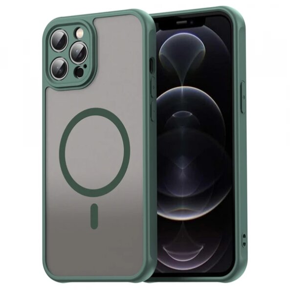 Husa MagSafe pentru Apple iPhone 12 Pro, Techsuit, HaloFrost II, Verde