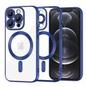 Husa MagSafe pentru Apple iPhone 12 Pro, Techsuit, Luxury Crystal, Albastra