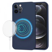 Husa MagSafe pentru Apple iPhone 12 Pro, Techsuit, SoftFlex, Bleumarin