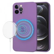Husa MagSafe pentru Apple iPhone 12 Pro, Techsuit, SoftFlex, Mov