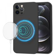 Husa MagSafe pentru Apple iPhone 12 Pro, Techsuit, SoftFlex, Neagra