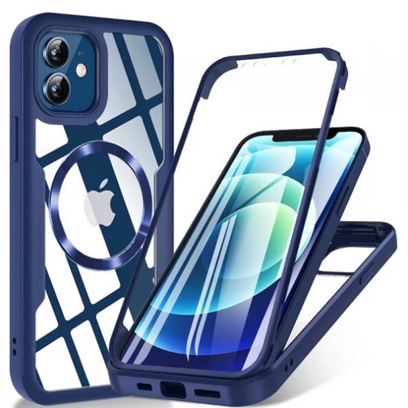 Husa MagSafe pentru Apple iPhone 12, Techsuit, ColorVerse 360, Albastra