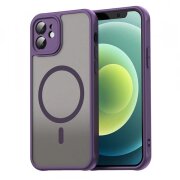 Husa MagSafe pentru Apple iPhone 12, Techsuit, HaloFrost II, Mov