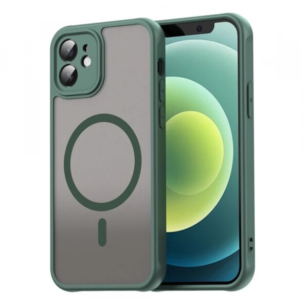 Husa MagSafe pentru Apple iPhone 12, Techsuit, HaloFrost II, Verde