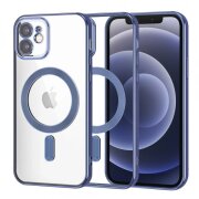 Husa MagSafe pentru Apple iPhone 12, Techsuit, Luxury Crystal, Albastra
