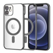 Husa MagSafe pentru Apple iPhone 12, Techsuit, Luxury Crystal, Neagra