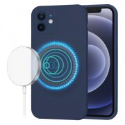 Husa MagSafe pentru Apple iPhone 12, Techsuit, SoftFlex, Bleumarin