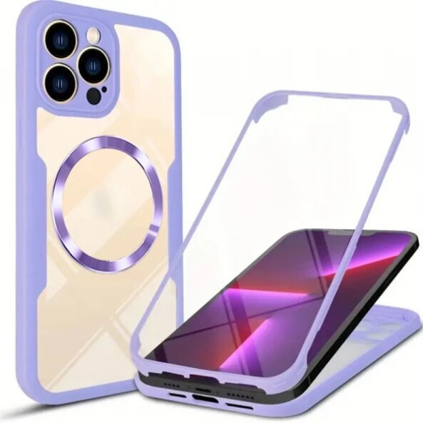 Husa MagSafe pentru Apple iPhone 13 Pro Max, Techsuit, ColorVerse 360, Mov