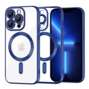Husa MagSafe pentru Apple iPhone 13 Pro Max, Techsuit, Luxury Crystal, Albastra