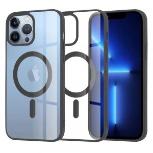 Husa MagSafe pentru Apple iPhone 13 Pro Max, Techsuit, Pro, Neagra