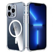 Husa MagSafe pentru Apple iPhone 13 Pro Max, Techsuit, Shockproof, Transparenta