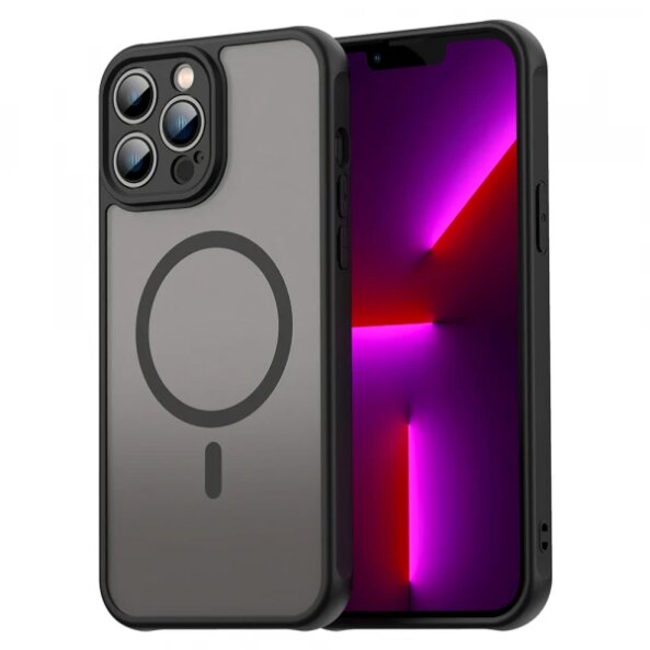 Husa MagSafe pentru Apple iPhone 13 Pro, Techsuit, HaloFrost II, Neagra