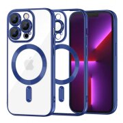 Husa MagSafe pentru Apple iPhone 13 Pro, Techsuit, Luxury Crystal, Albastra
