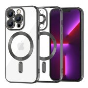 Husa MagSafe pentru Apple iPhone 13 Pro, Techsuit, Luxury Crystal, Neagra