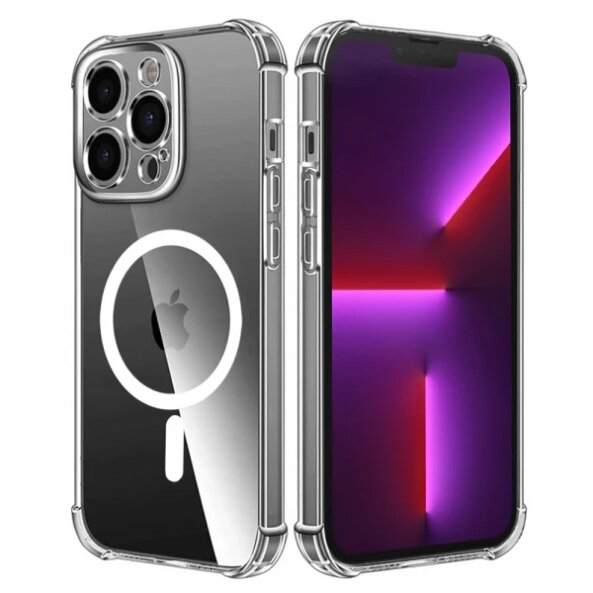 Husa MagSafe pentru Apple iPhone 13 Pro, Techsuit, Shockproof, Transparenta