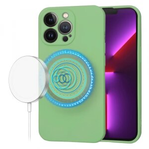 Husa MagSafe pentru Apple iPhone 13 Pro, Techsuit, SoftFlex, Verde