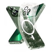 Husa MagSafe pentru Apple iPhone 13 Pro, Techsuit, SparkleSkin, Transparenta