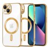 Husa MagSafe pentru Apple iPhone 13, Techsuit, Luxury Crystal, Aurie