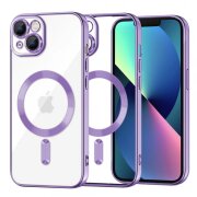 Husa MagSafe pentru Apple iPhone 13, Techsuit, Luxury Crystal, Mov Deschis