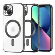 Husa MagSafe pentru Apple iPhone 13, Techsuit, Luxury Crystal, Neagra