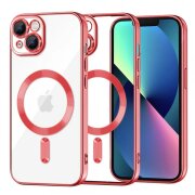 Husa MagSafe pentru Apple iPhone 13, Techsuit, Luxury Crystal, Rosie