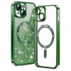 Husa MagSafe pentru Apple iPhone 13, Techsuit, Luxury Glitter, Verde Inchis
