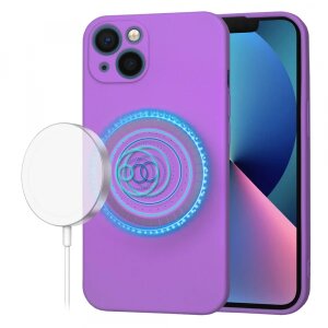 Husa MagSafe pentru Apple iPhone 13, Techsuit, SoftFlex, Mov