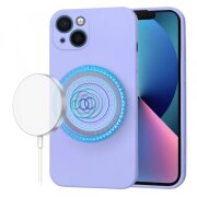 Husa MagSafe pentru Apple iPhone 13, Techsuit, SoftFlex, Mov Deschis