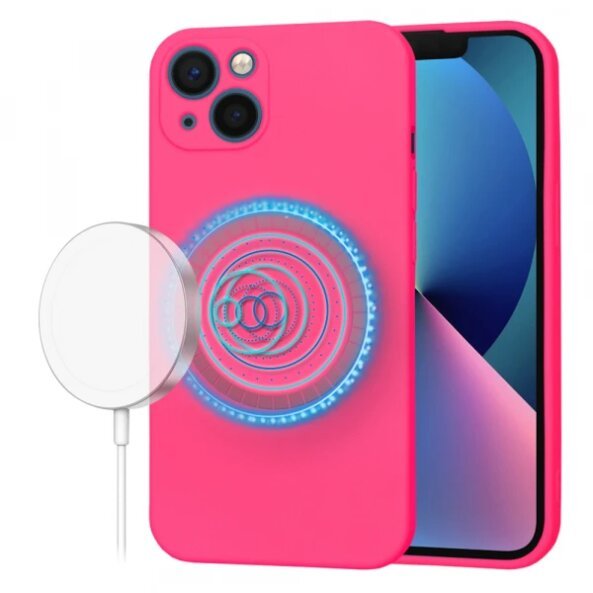 Husa MagSafe pentru Apple iPhone 13, Techsuit, SoftFlex, Roz Inchis