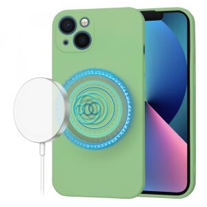 Husa MagSafe pentru Apple iPhone 13, Techsuit, SoftFlex, Verde