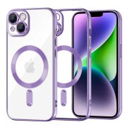 Husa MagSafe pentru Apple iPhone 14 Plus, Techsuit, Luxury Crystal, Mov Deschis