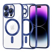 Husa MagSafe pentru Apple iPhone 14 Pro Max, Techsuit, Luxury Crystal, Albastra