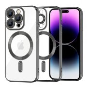 Husa MagSafe pentru Apple iPhone 14 Pro Max, Techsuit, Luxury Crystal, Neagra