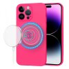 Husa MagSafe pentru Apple iPhone 14 Pro Max, Techsuit, SoftFlex, Roz Inchis