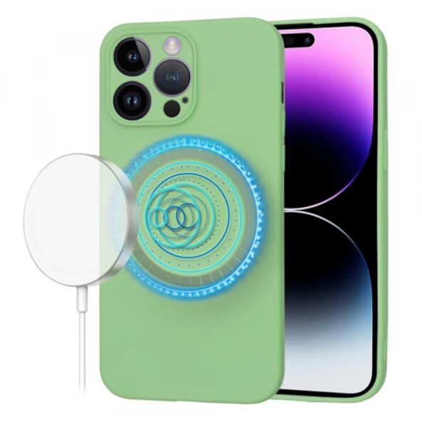 Husa MagSafe pentru Apple iPhone 14 Pro Max, Techsuit, SoftFlex, Verde