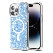 Husa MagSafe pentru Apple iPhone 14 Pro Max, Techsuit, Sparkly Glitter, Bleu