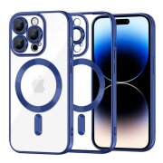 Husa MagSafe pentru Apple iPhone 14 Pro, Techsuit, Luxury Crystal, Albastra