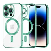 Husa MagSafe pentru Apple iPhone 14 Pro, Techsuit, Luxury Crystal, Verde Deschis