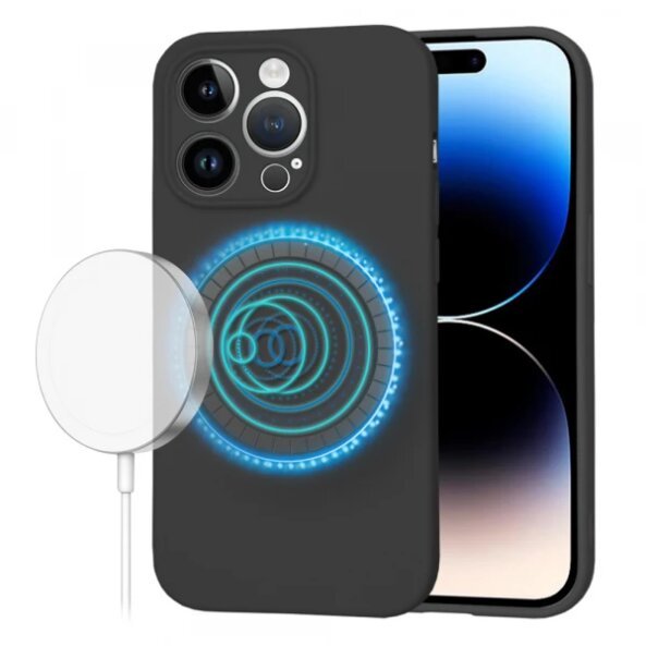 Husa MagSafe pentru Apple iPhone 14 Pro, Techsuit, SoftFlex, Neagra