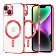 Husa MagSafe pentru Apple iPhone 14, Techsuit, Luxury Crystal, Rosie