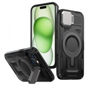 Husa MagSafe pentru Apple iPhone 15 Plus / 14 Plus, Techsuit, CamVault, Neagra