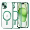 Husa MagSafe pentru Apple iPhone 15 Plus, Techsuit, Luxury Crystal, Verde Deschis