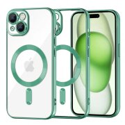 Husa MagSafe pentru Apple iPhone 15 Plus, Techsuit, Luxury Crystal, Verde Deschis