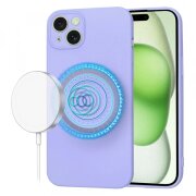 Husa MagSafe pentru Apple iPhone 15 Plus, Techsuit, SoftFlex, Mov Deschis