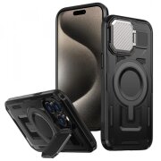 Husa MagSafe pentru Apple iPhone 15 Pro Max, Techsuit, CamVault, Neagra